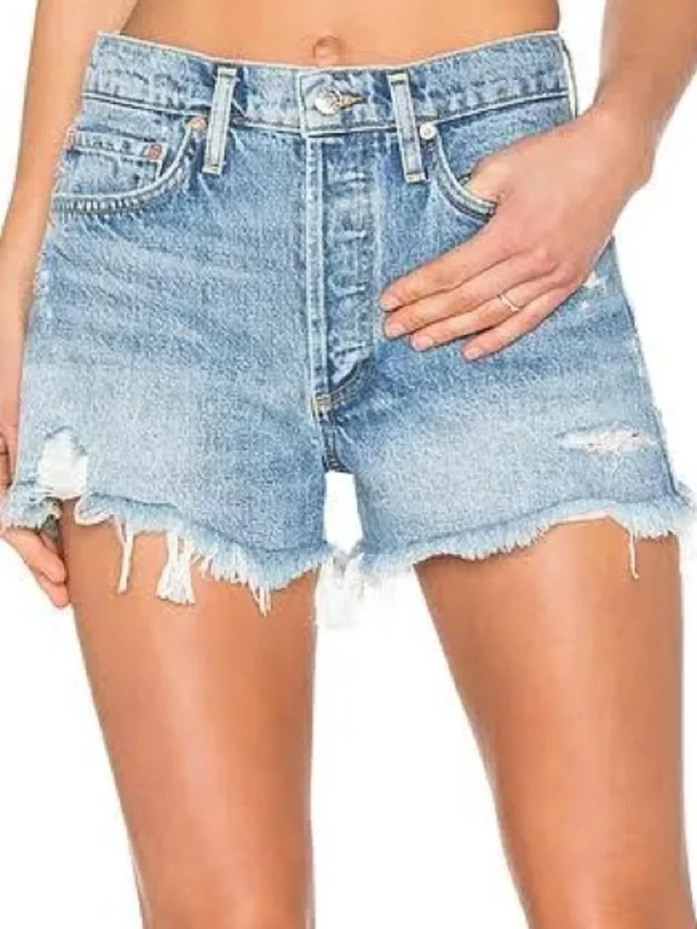 AGOLDE Parker Cut Off Distressed Jean Shorts Sz 26